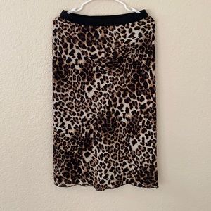 HASHTTAG Women’s Leopard Print Midi Skirt Size M EUC